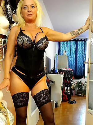 blonde mature lingerie nude