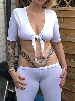 mature cameltoe white dressed