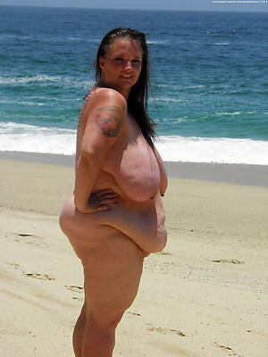 juggs fat mature on beach